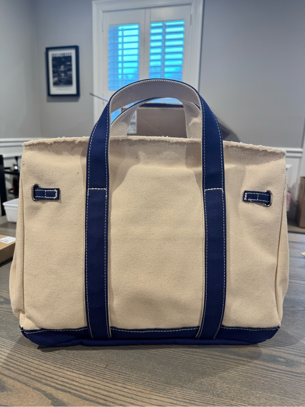 Sunwin boatkin Canvas Tote Bag with Navy Trim - Picture 3 of 4